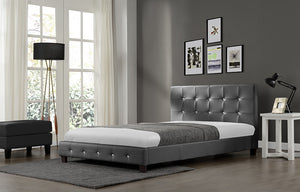 cadre de lit simili capitonné 160 x 200 cm Gris