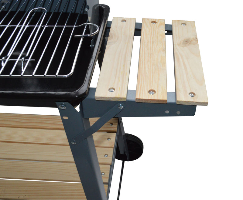 barbecue charbon et acier inoxidable design Buffalo avec étagère zoom 1