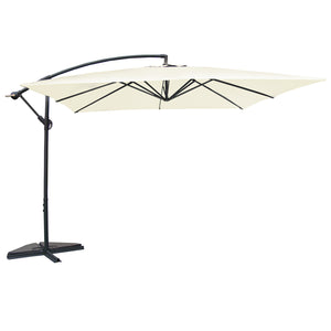 parasol déporté de 3 x 3 m Solenzara Ecru sur fond Blanc