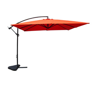 parasol déporté de 3 x 3 m Solenzara Terracota sur fond Blanc