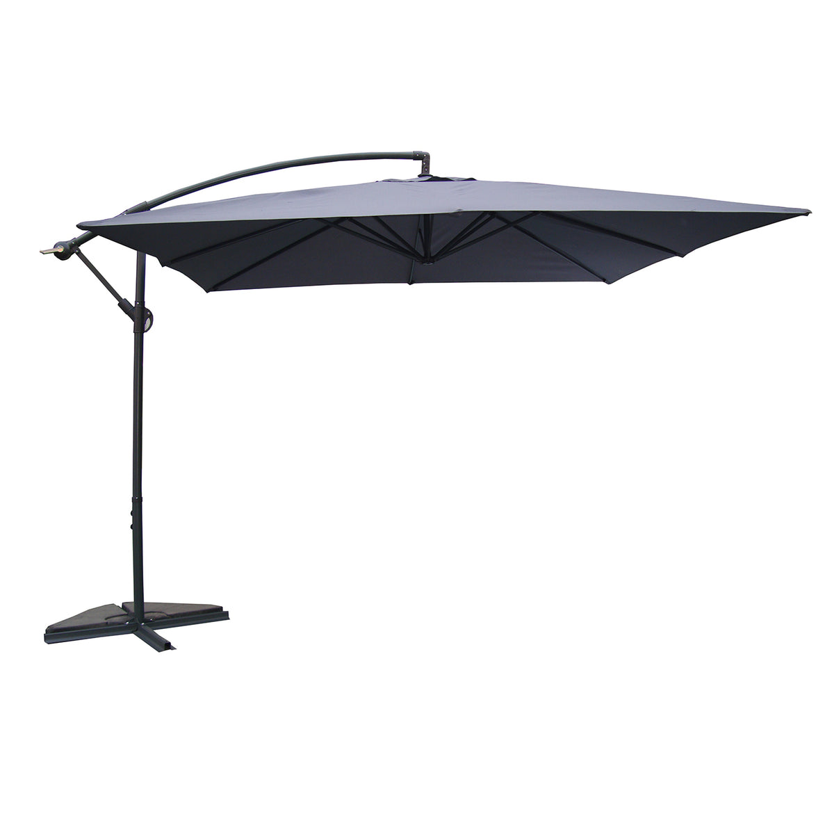 parasol déporté de 3 x 3 m Solenzara Gris sur fond Blanc
