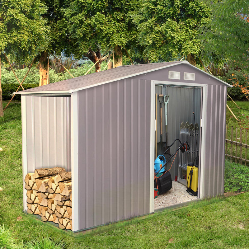 abri de jardin en acier anticorrosion gris de 3,53 m²