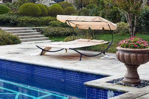 transat 2 personnes avec parasol Ecru