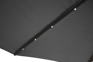 parasol déporté avec LED de 3 x 3 m Solenzara Bulle Gris zoom 3
