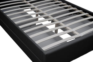 structure de lit les design 140x190 en simili Noir avec tiroirs Enfield zoom 1 