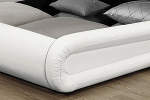 cadre de lit en simili avec coffre de rangement et LED intégrés 160 x 190 cm zoom 2 Blanc