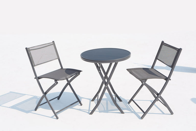 salon pour balcon en acier inoxidable de 2 places