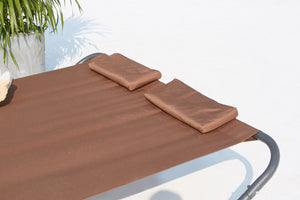 convertible de jardin et transat bascule pour 2 personnes Chocolat zoom 1
