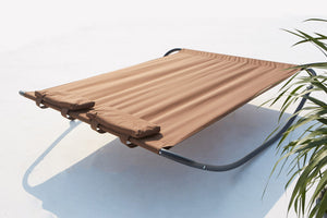 convertible de jardin et transat bascule pour 2 personnes Chocolat