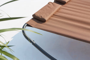 convertible de jardin et transat bascule pour 2 personnes Chocolat zoom 3
