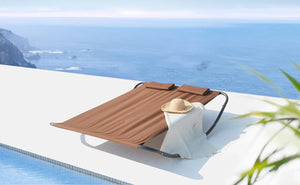 convertible de jardin et transat bascule Chocolat pour 2 personnes