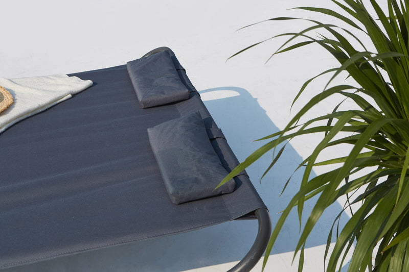 convertible de jardin et transat bascule pour 2 personnes Gris zoom 2