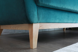 Canapé de style scandinave velours Hoga Vert zoom 3
