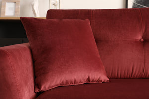 Canapé de style scandinave velours Hoga Rouge zoom 2