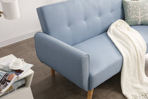 Canapé de style scandinave convertible de 3 personnes Bleu clair