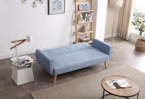 Canapé Bleu clair de style scandinave convertible de 3 places