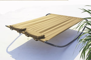 convertible de jardin et transat bascule pour 2 personnes Beige