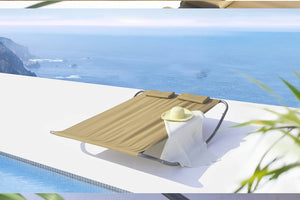 convertible de jardin et transat bascule Beige pour 2 personnes