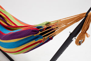 hamac avec toile en tissu et support de 2,6 m Multicolore zoom 1