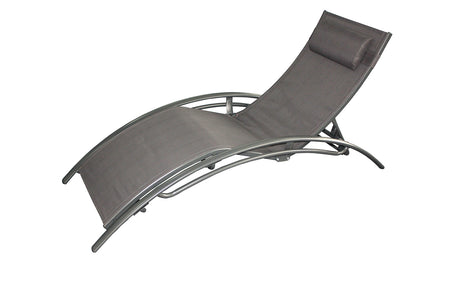 transat ajustable et empilable avec pieds en acier Limea Gris sur fond Blanc