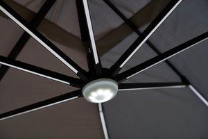 parasol rectangulaire Gris avec LED