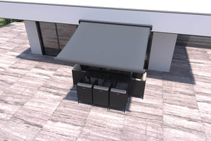store banne gris motorisé de 2840 x 2700 mm