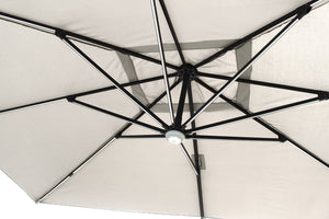 parasol rectangulaire Ecru avec LED