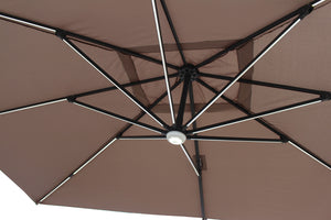 parasol rectangulaire Chocolat avec LED
