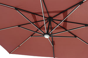 parasol rectangulaire Terracota avec LED
