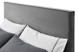 Structure de lit Riverside en velours Gris et pieds Noirs de 140 zoom 3