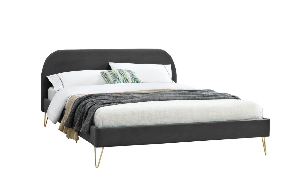 cadre de lit en velours de 160 sur fond Blanc Gris