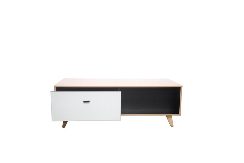 table basse Skadi en bois naturel avec tiroir