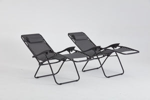 salon de transats inclinables Noirs