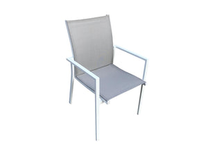 salon de jardin en aluminium Gris clair et Blanc zoom 4
