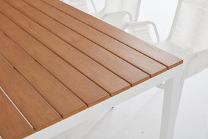 salon de jardin en aluminium avec 6 chaises