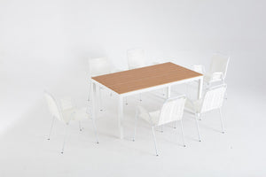 salon de jardin en aluminium + 6 chaises