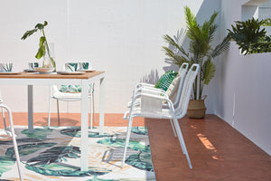 salon de jardin de 6 places avec chaises en corde