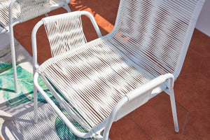 salon de jardin de 6 places + chaises en corde