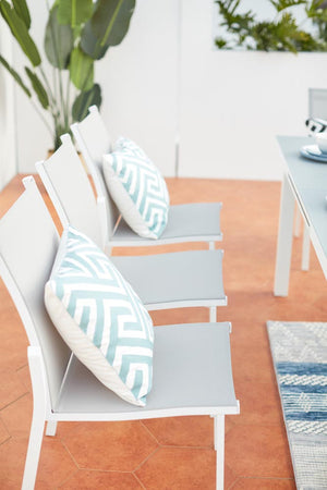 salon de jardin en aluminium Gris clair et Blanc zoom 3