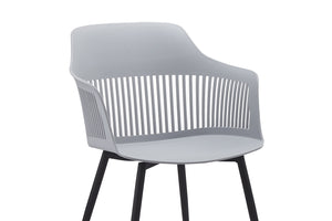 chaise de salle à manger design gris avec accoudoirs Inès x4 zoom 1 