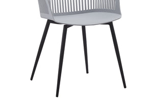 chaise de salle à manger design gris avec accoudoirs Inès x4 zoom 2