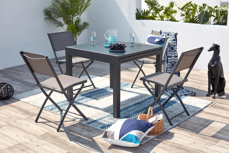 salon en aluminium de 8 places Gris foncé