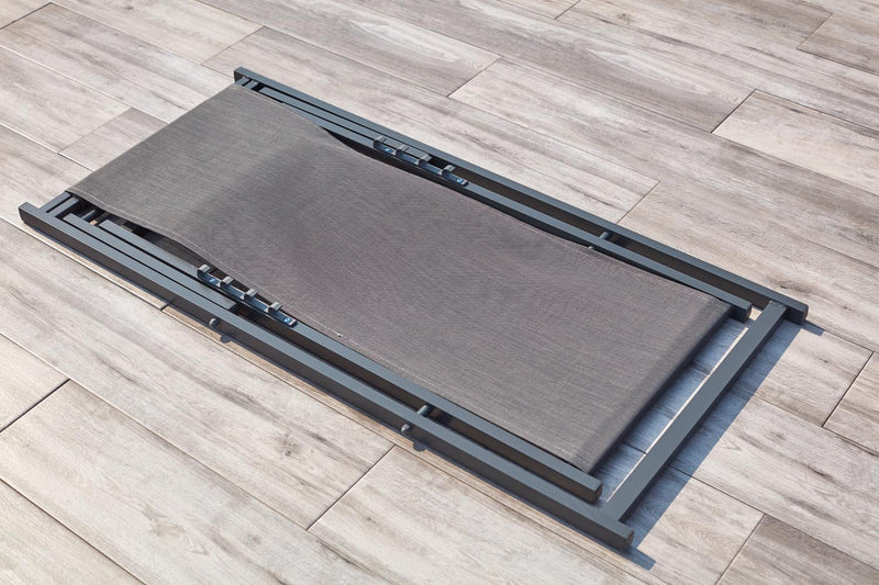 lot de 2 transats en aluminium Gris foncé