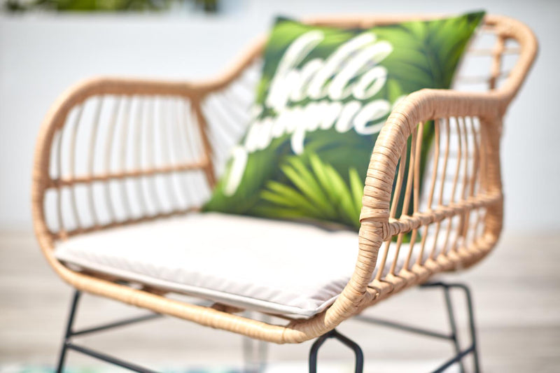 Galicia salon en rotin beige pour balcon 2 places