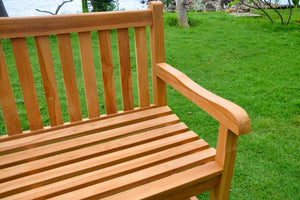 banquette de jardin en teck de 3 places Kuala Zoom 4