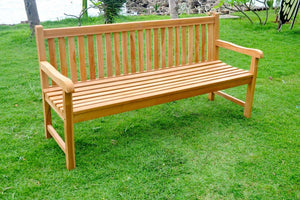 banquette de jardin en teck de 3 places Kuala Zoom 1