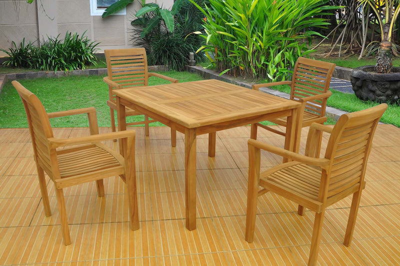 table de jardin en teck carré Karra