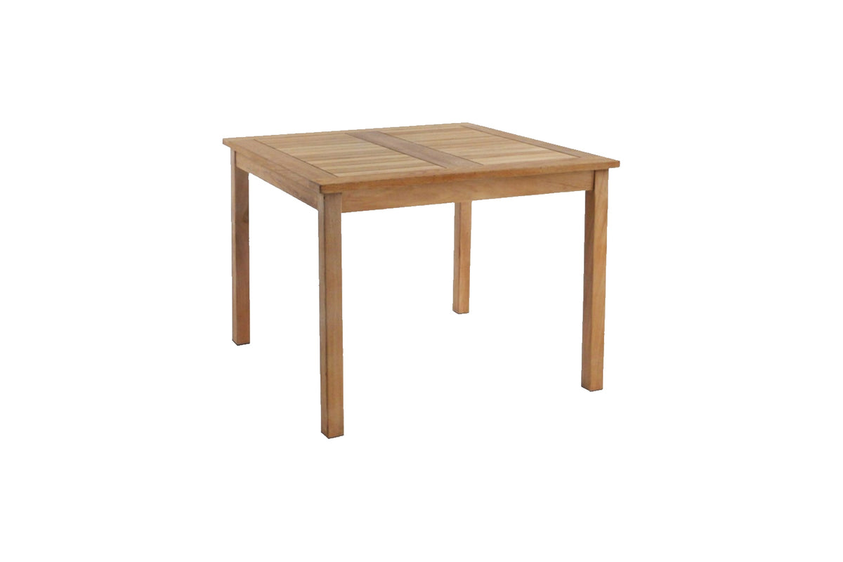 table de jardin en teck carré Karra sur fond Blanc
