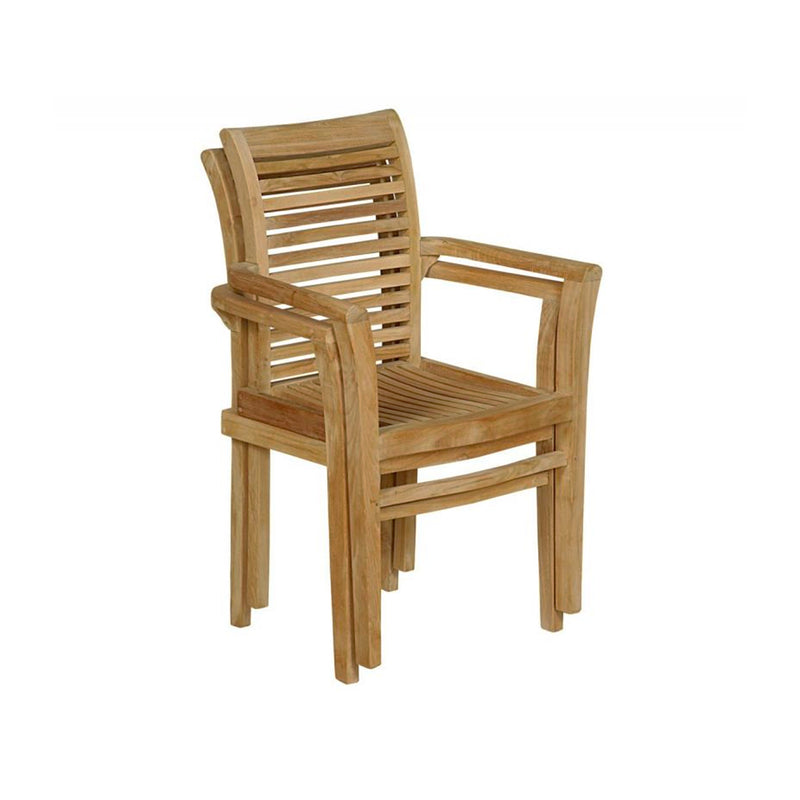 lot de 2 chaises en teck pliables Kursi sur fond Blanc