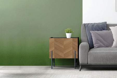 Mueble appoint vintage noyer avec placard 